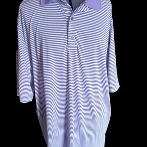 FootJoy lavender/white striped men's golf polo, L